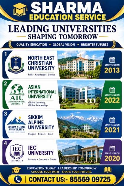 University Options We Counsel For — Sharma Education Academy information poster